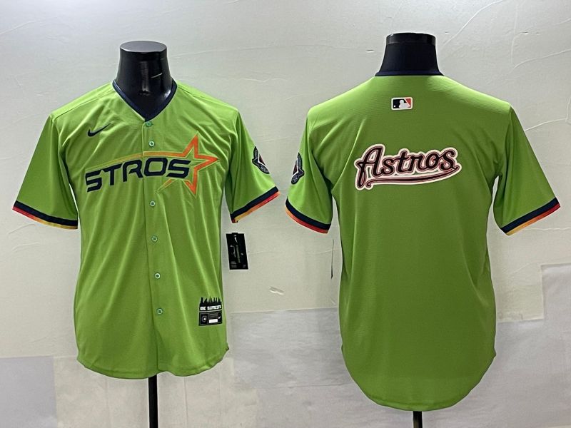 Men Houston Astros Blank Green three generations Joint Name 2025 Nike MLB Jersey style 16->houston astros->MLB Jersey